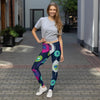 peacock print leggings