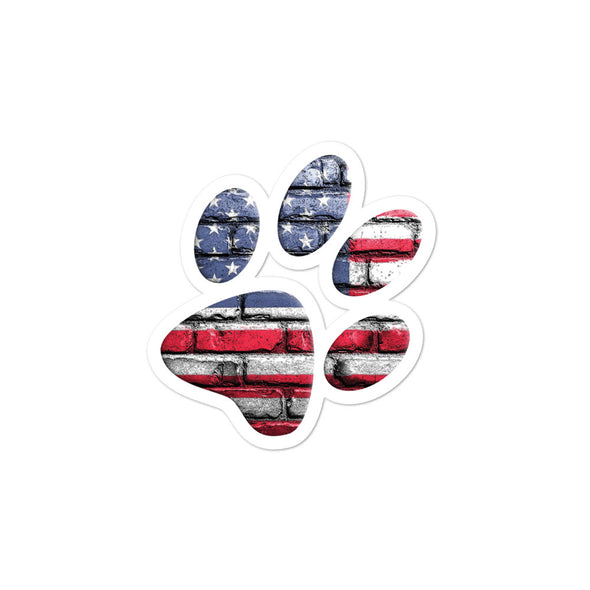 american flag paw print sticker