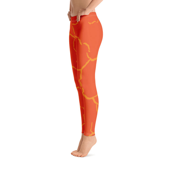 orangle crackle leggings
