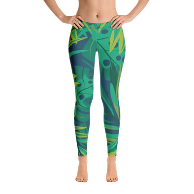 tropical green leggings