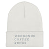 weekends-coffee-dogs-cuffed-beanie