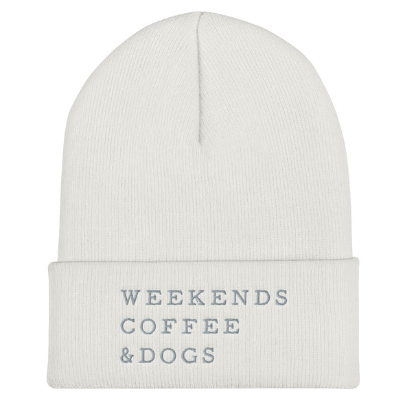 weekends-coffee-dogs-cuffed-beanie
