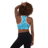 blue padded sports bra