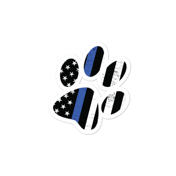 thin blue line dog paw sticker