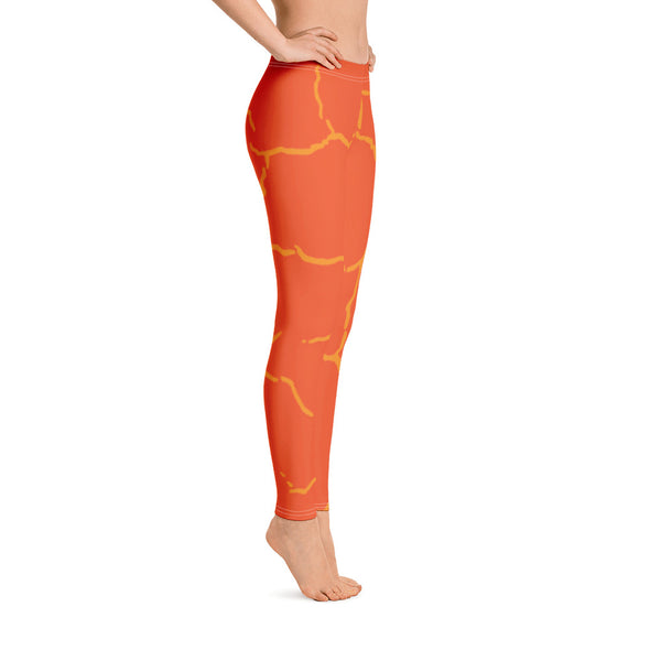 orangle crackle leggings