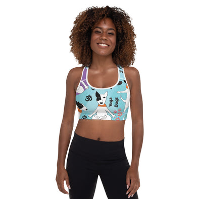 yoga dog padded sports bra