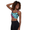 graffiti padded sports bra