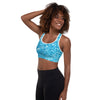 blue padded sports bra