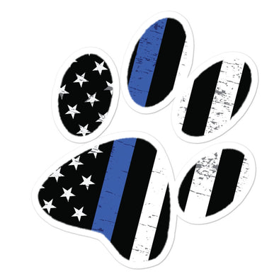 thin blue line dog paw sticker
