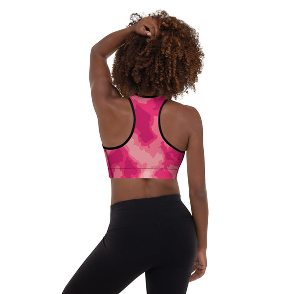 pink padded sports bra