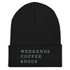 weekends-coffee-dogs-cuffed-beanie