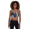 thin blue line padded sports bra