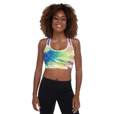 tie dye padded sports bra