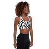 zebra print padded sports bra