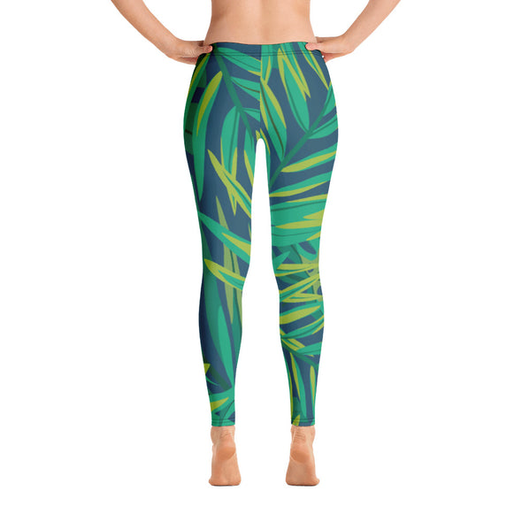tropical green leggings