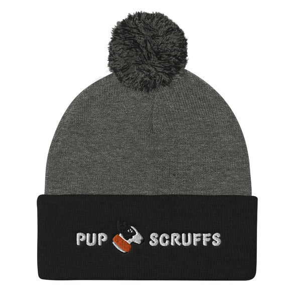 pup scruff logo pom pom beanie