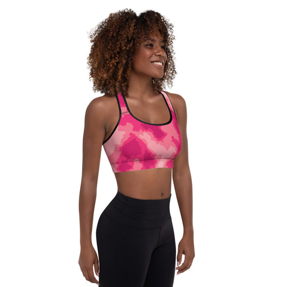 pink padded sports bra