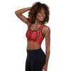 cherry bomb red padded sports bra