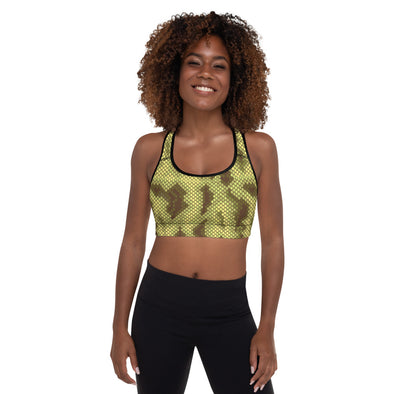 snake skin padded sports bra