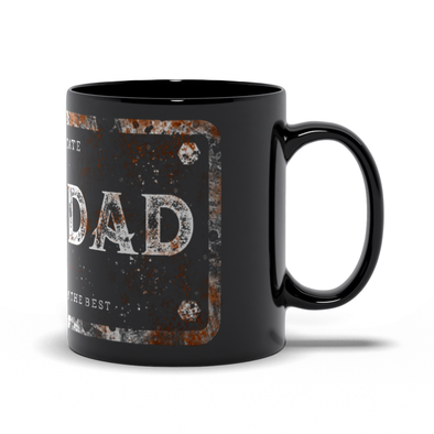 dog dad black coffee mug