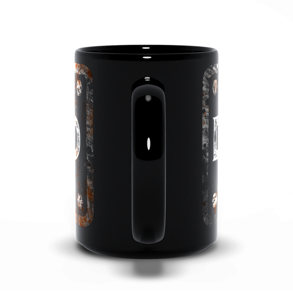 dog dad black coffee mug