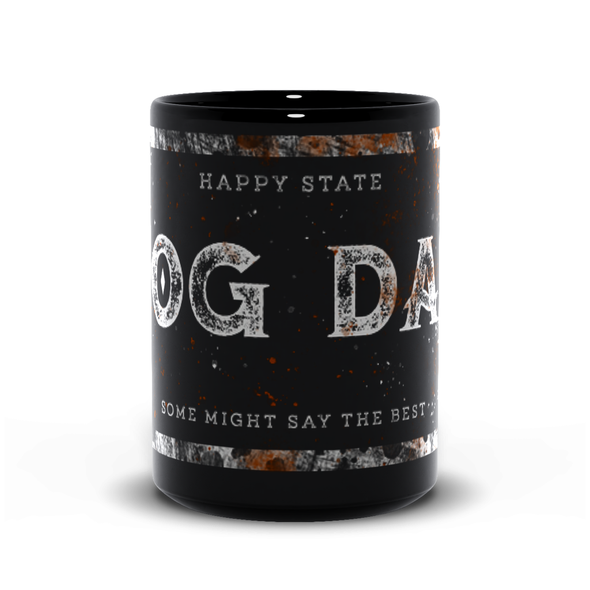 dog dad black coffee mug