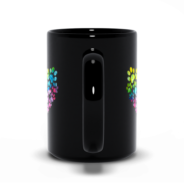 tie dye dog paws coffee mug