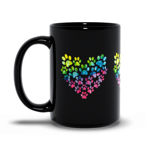 tie dye dog paws coffee mug