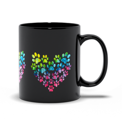 tie dye dog paws coffee mug