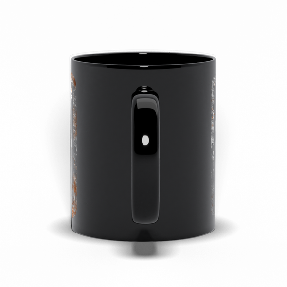 dog dad black coffee mug