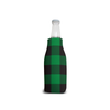 Bottle Koozie W/Zipper Buffalo Plaid Green