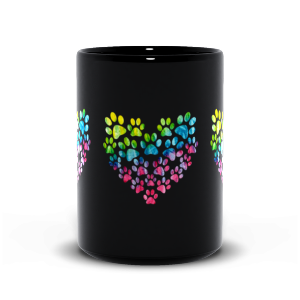 tie dye dog paws coffee mug