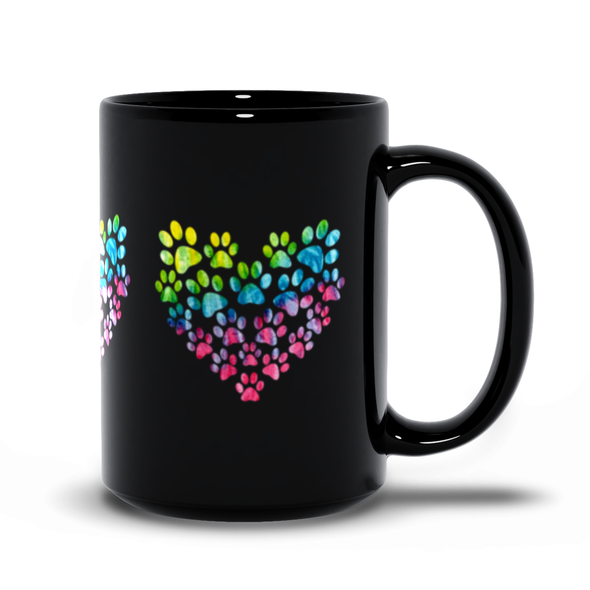 tie dye dog paws coffee mug