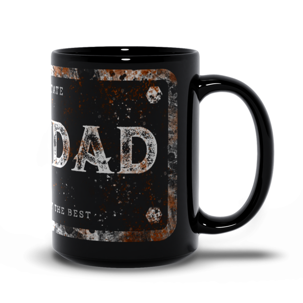 dog dad black coffee mug